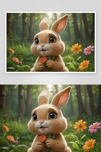 可爱的小兔子温柔乖巧的毛茸小宝贝