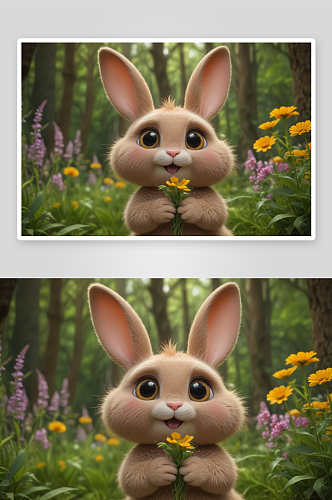 可爱的小兔子天真无邪的快乐使者