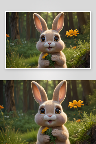 可爱的小兔子天真无邪的快乐使者