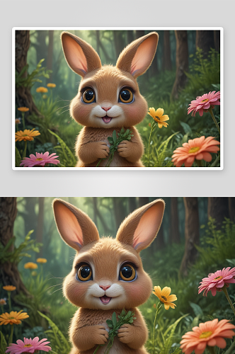 可爱的小兔子纯真可爱的萌宠伴侣
