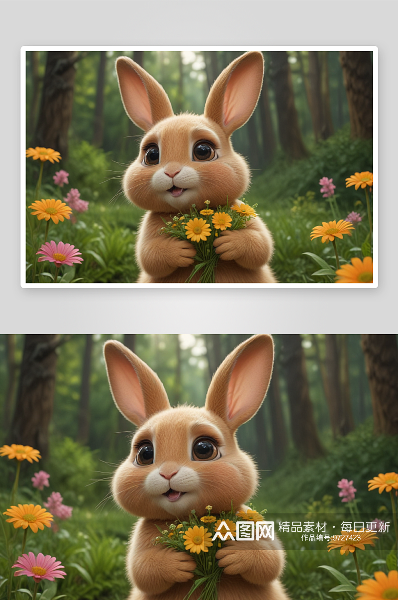 可爱的小兔子纯真可爱的萌宠伴侣素材