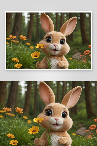 可爱的小兔子纯真可爱的萌宠伴侣