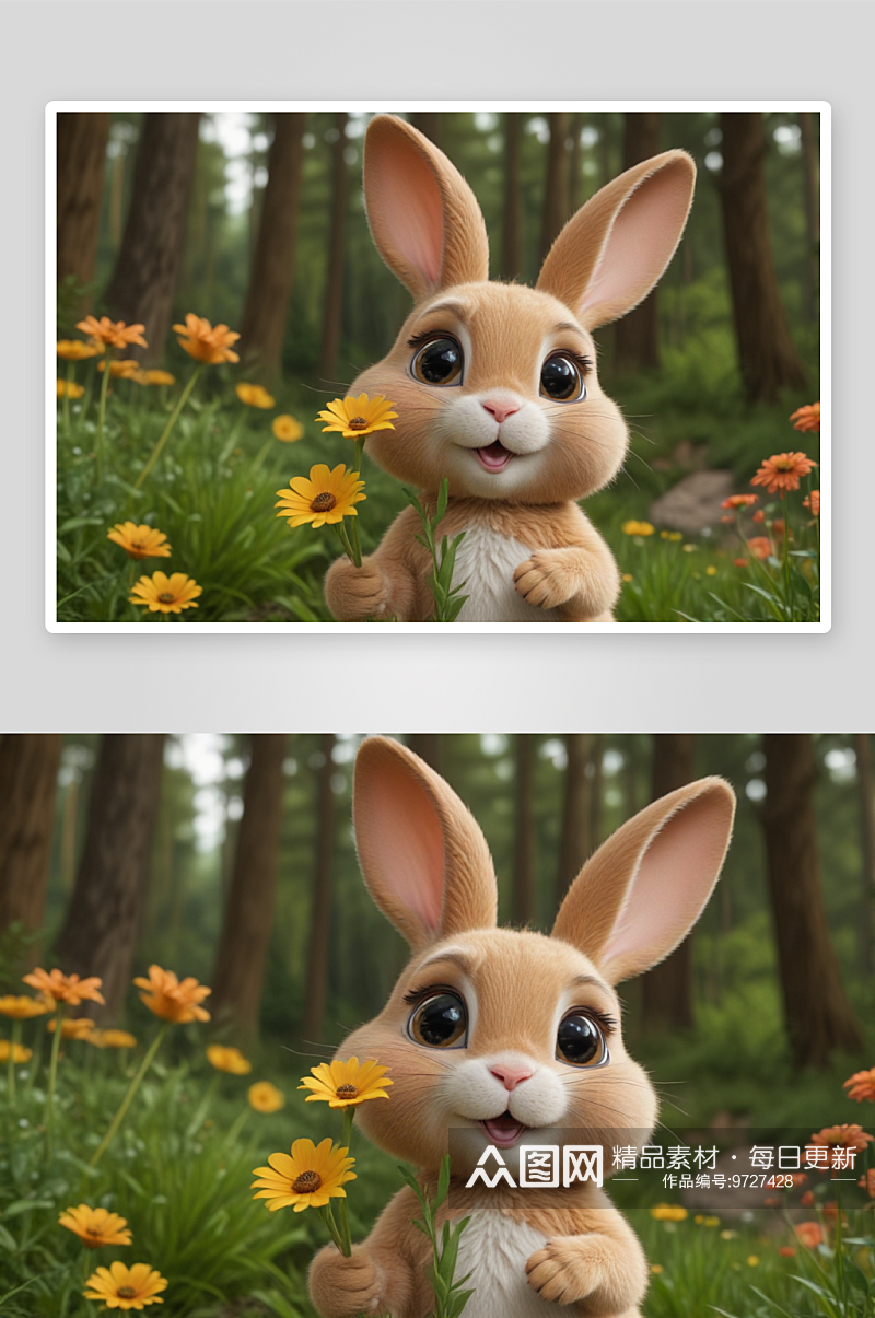 可爱的小兔子纯真可爱的萌宠伴侣素材