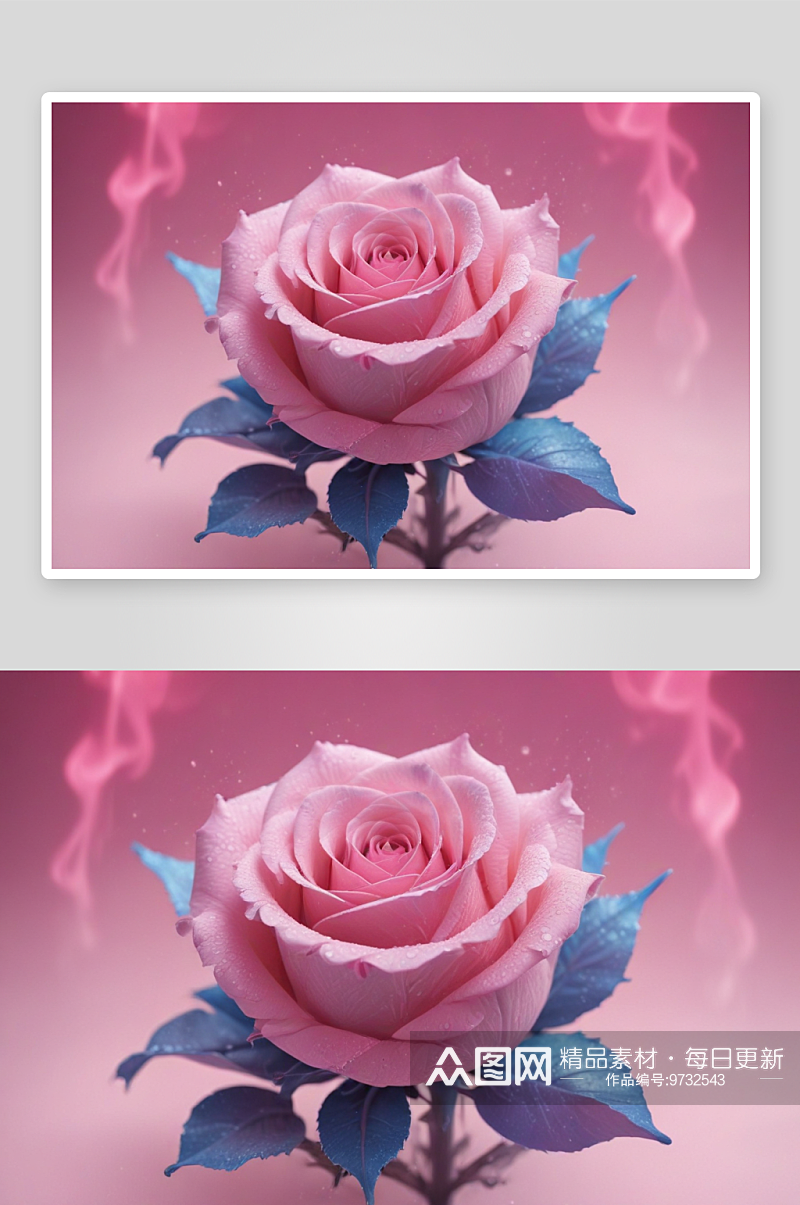 粉色玫瑰温柔花瓣中的浪漫梦境素材