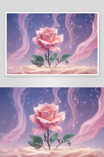 粉色玫瑰婉约花朵中的浪漫憧憬