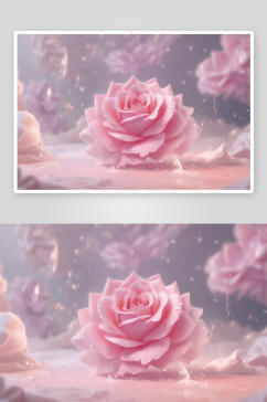 粉色玫瑰温暖花瓣中的浓郁爱情