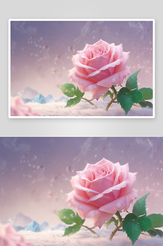 粉色玫瑰温暖花瓣中的浓郁爱情