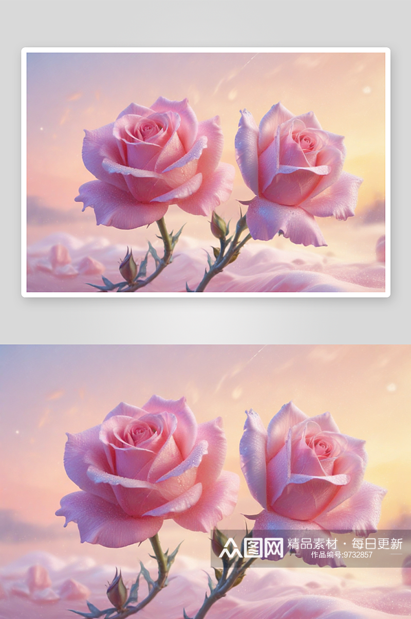 粉色玫瑰花香弥漫的柔美时刻素材
