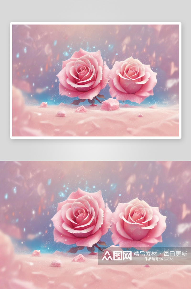 粉色玫瑰花香弥漫的柔美时刻素材