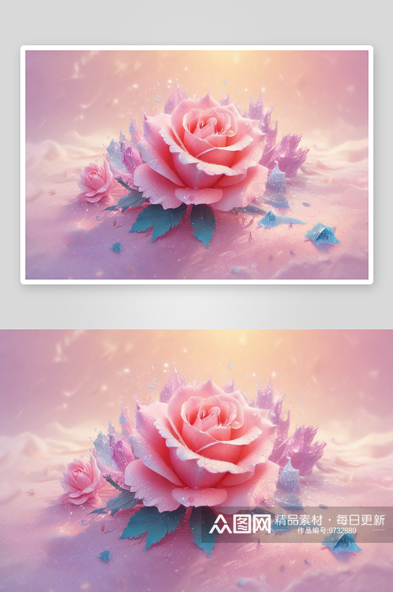 粉色玫瑰爱之花开的浪漫花园素材