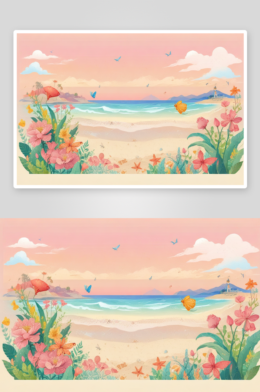 沙滩上的夏季海边生活素材