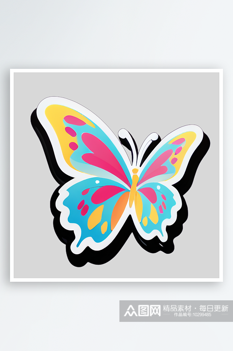 自然之美蝴蝶插画贴图素材