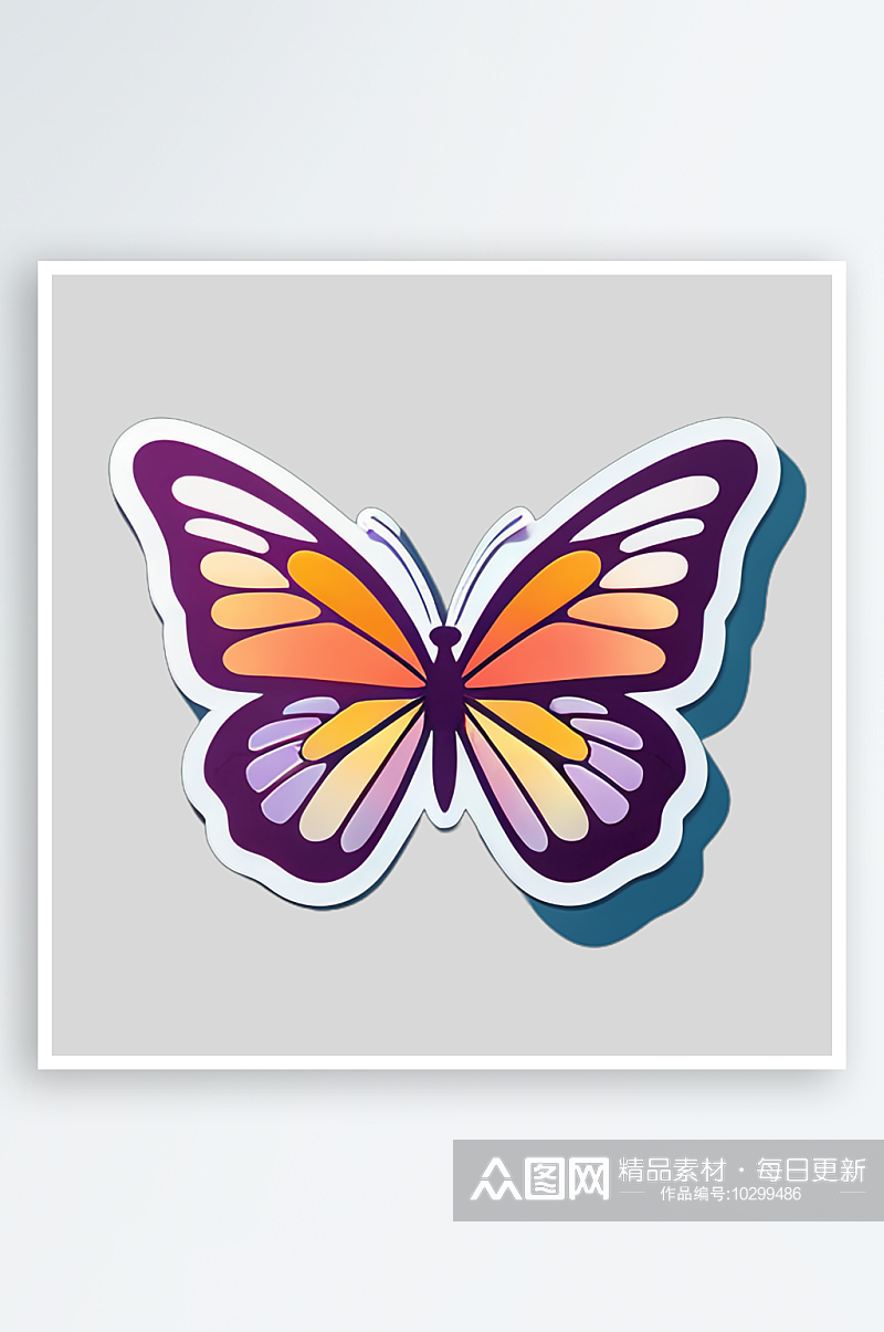 自然之美蝴蝶插画贴图素材