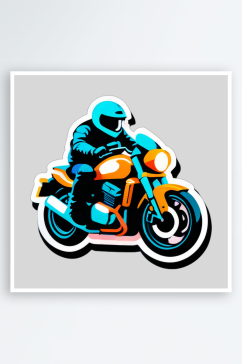 摩托车插画图案勾勒出你的自由态度