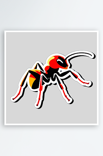 温馨蚂蚁卡通贴图插画图案