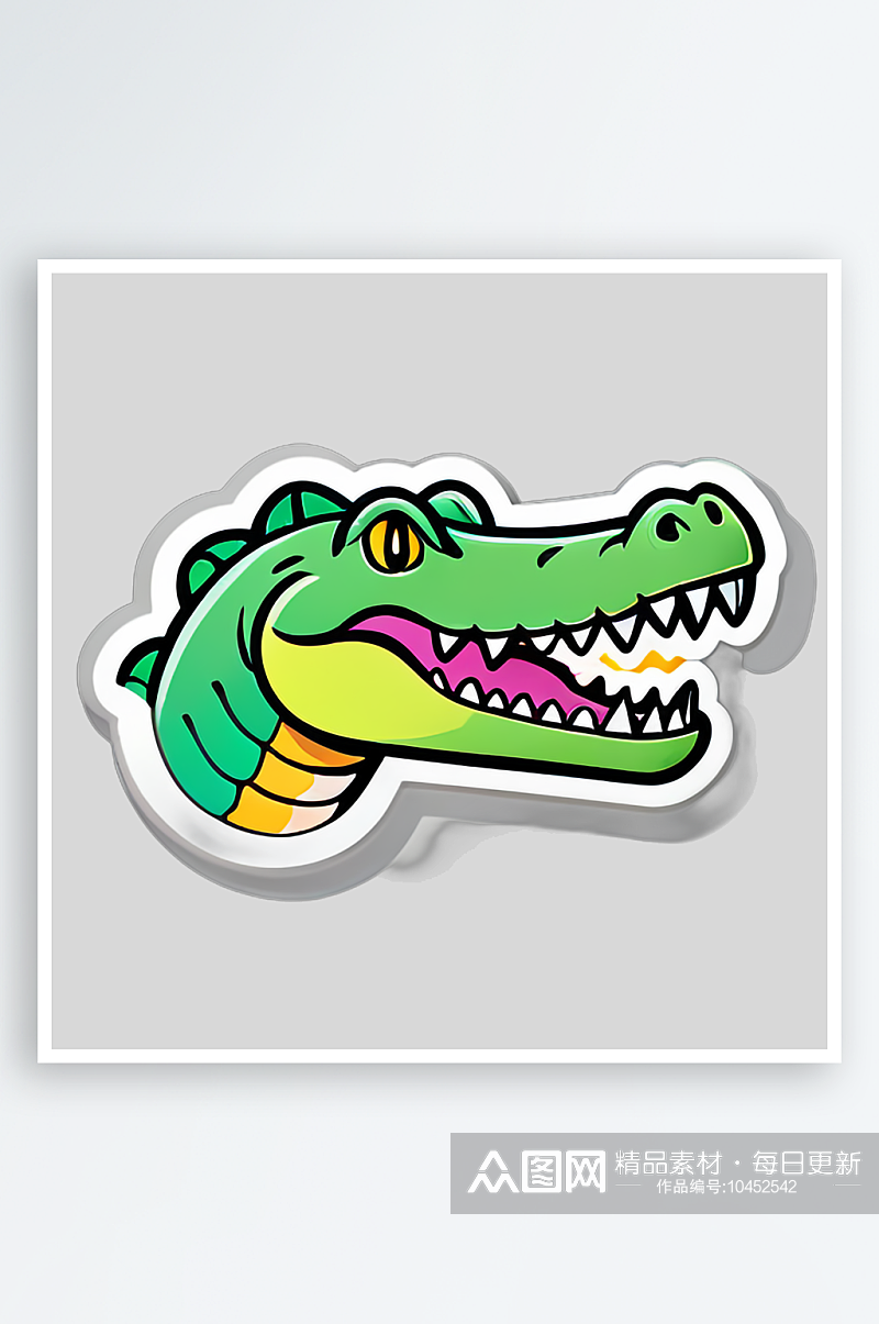 可爱鳄鱼卡通贴图素材