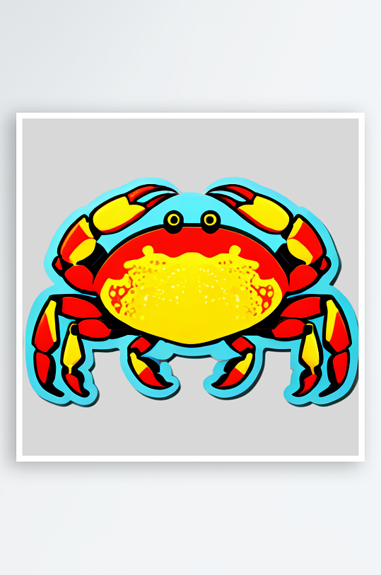 螃蟹贴画美丽装饰