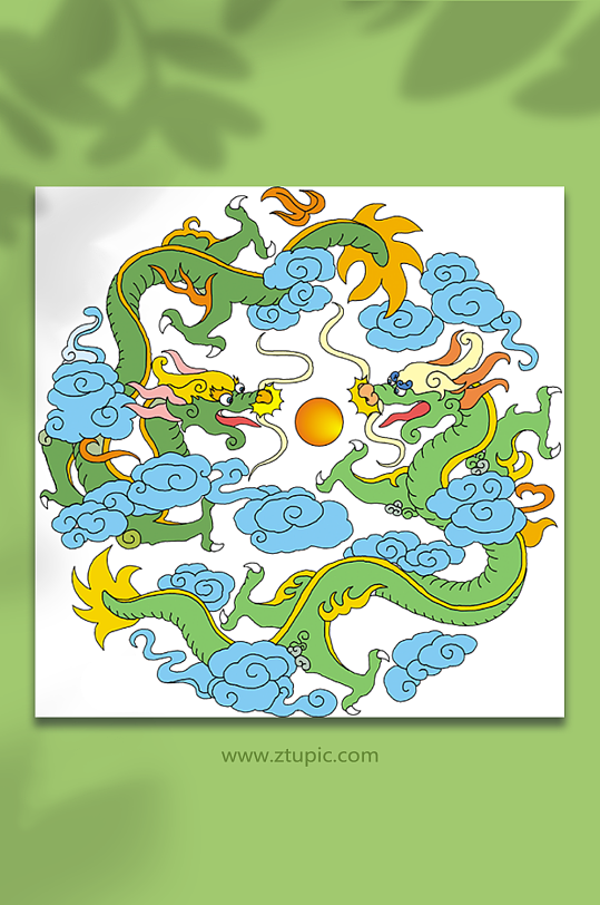 中国风古代龙图案元素