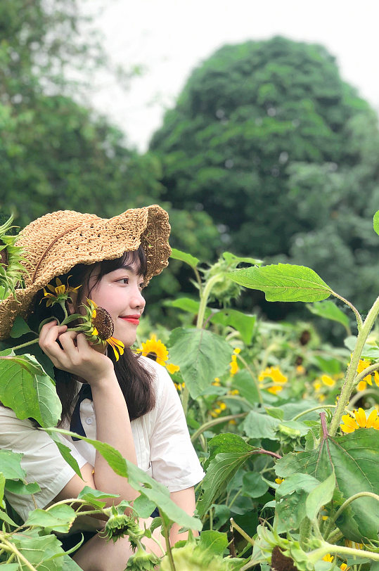 夏季秋季向日葵旅行旅游人物摄影图