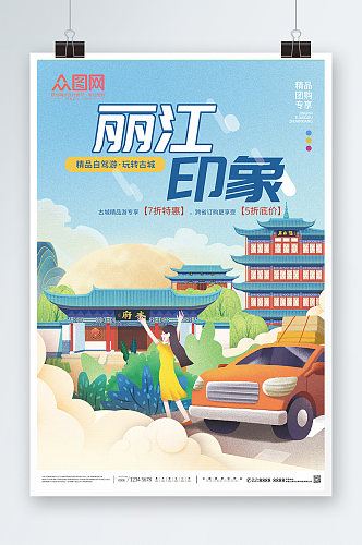 丽江印象丽江城市旅游海报