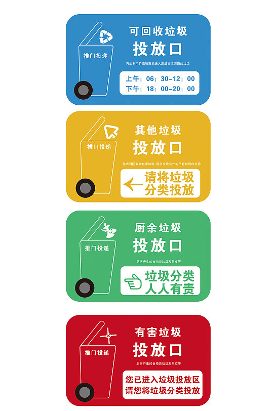 创意垃圾分类导视标识牌提示牌-众图网