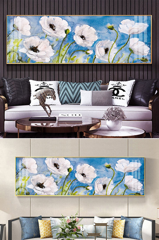 抽象花卉油画装饰画