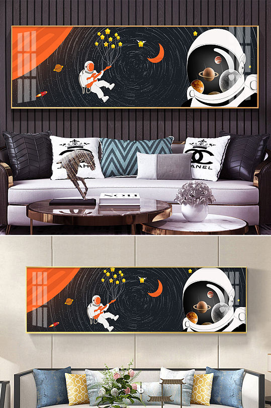 儿童房宇航员太空装饰画-众图网