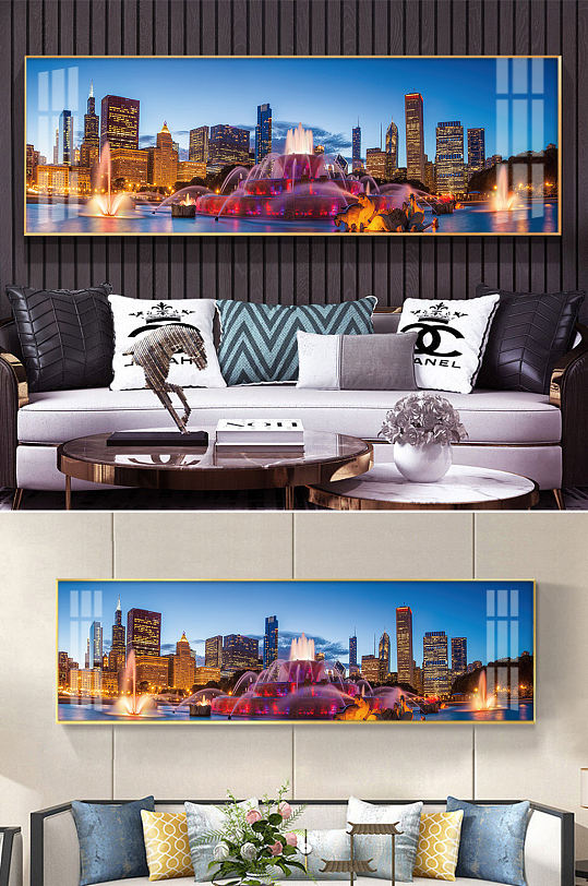 城市建筑风景装饰画