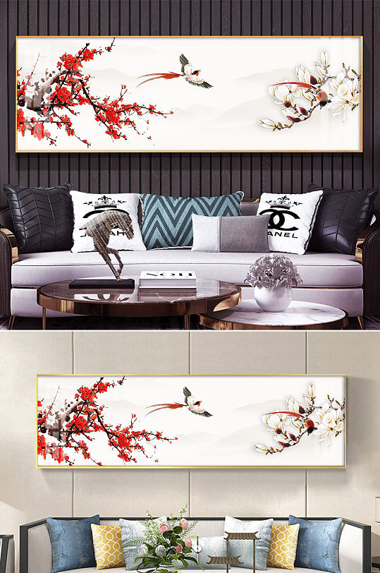 鸟语花香喜上眉梢花鸟装饰画-众图网