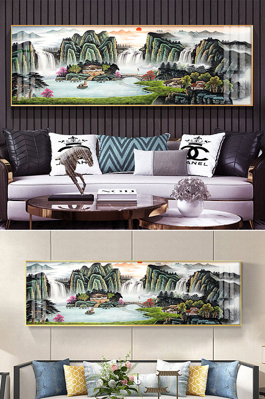 江山如画挂画山水装饰画-众图网