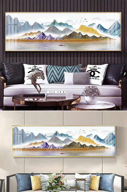 禅意水墨山水意境装饰画-众图网