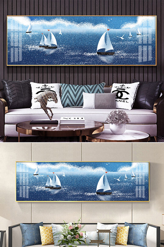 帆船一帆风顺装饰画