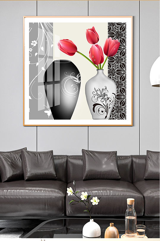 植物花卉花瓶装饰挂画