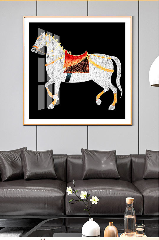 骏马一马当先马到成功装饰画-众图网