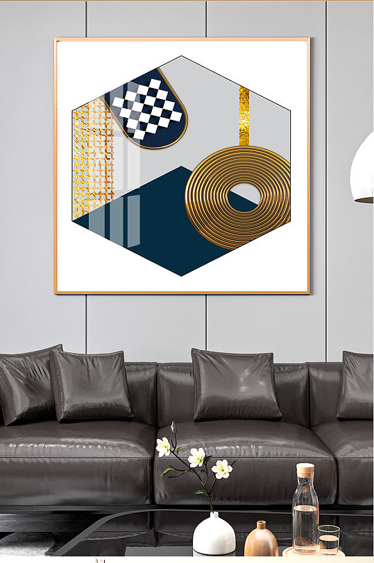 抽象几何组合装饰画-众图网