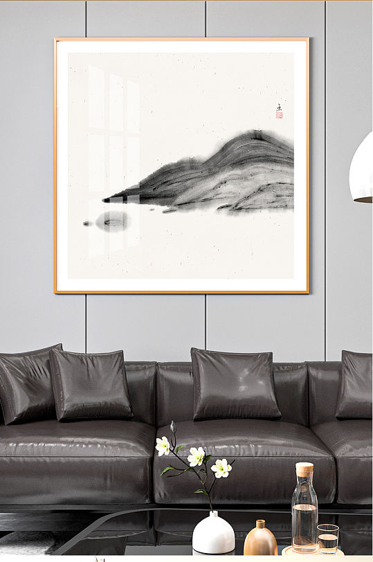 禅意山水水墨装饰画-众图网