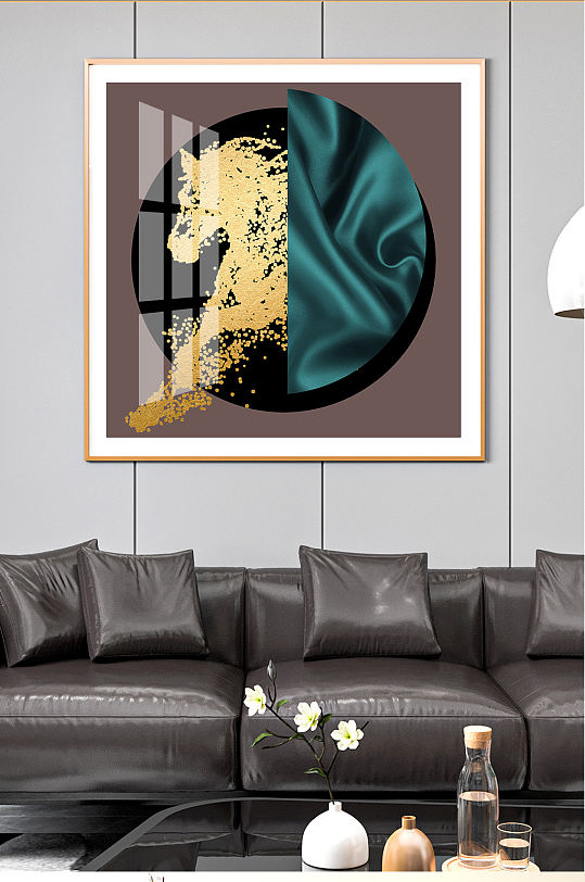 骏马一马当先马到成功装饰画-众图网