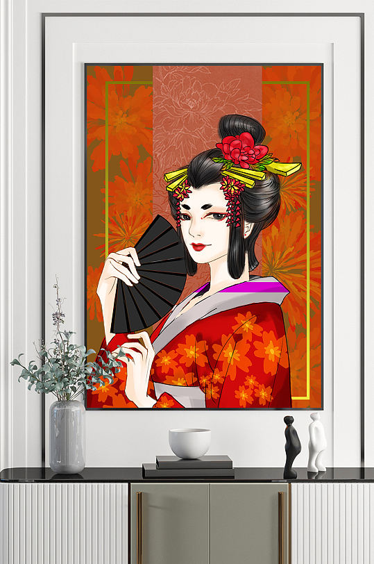 中式古装美女装饰画