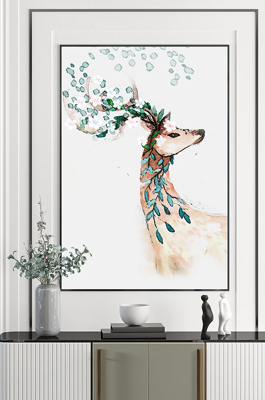 手绘麋鹿插画图片-手绘麋鹿插画素材下载-众图网