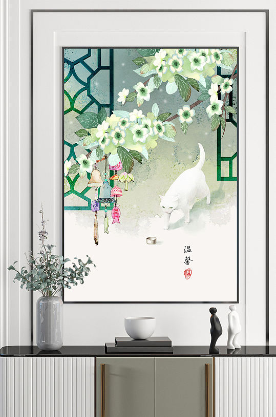 新中式古风民俗国画装饰画-众图网