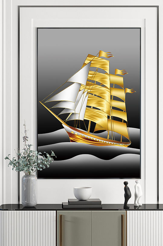 金色树麋鹿帆船图片-金色树麋鹿帆船素材下载-众图网