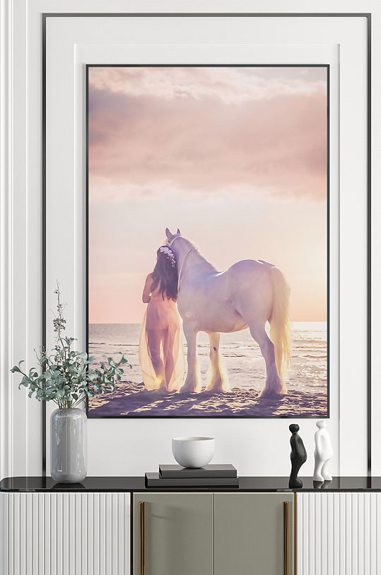 欧式骏马挂画装饰画-众图网