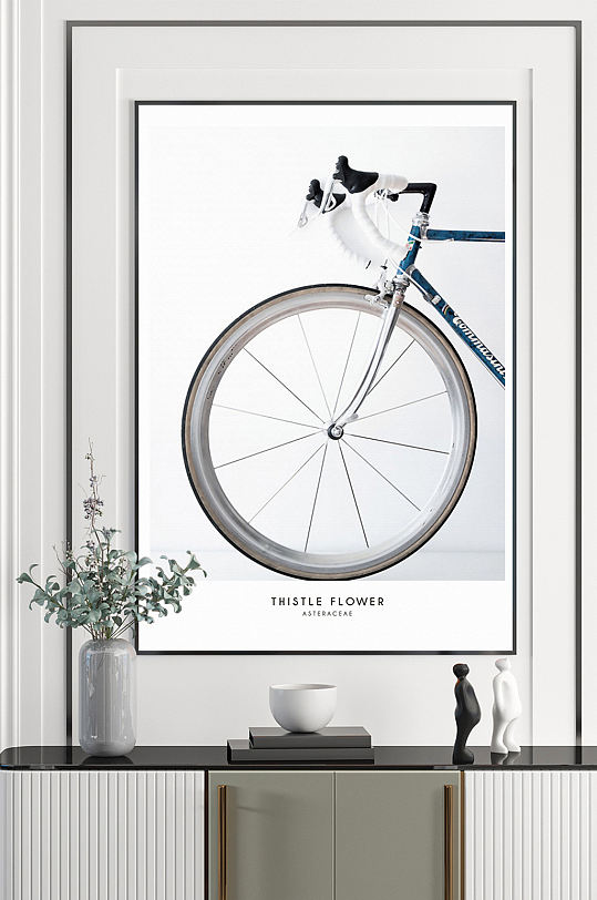 欧式自行车挂画装饰画