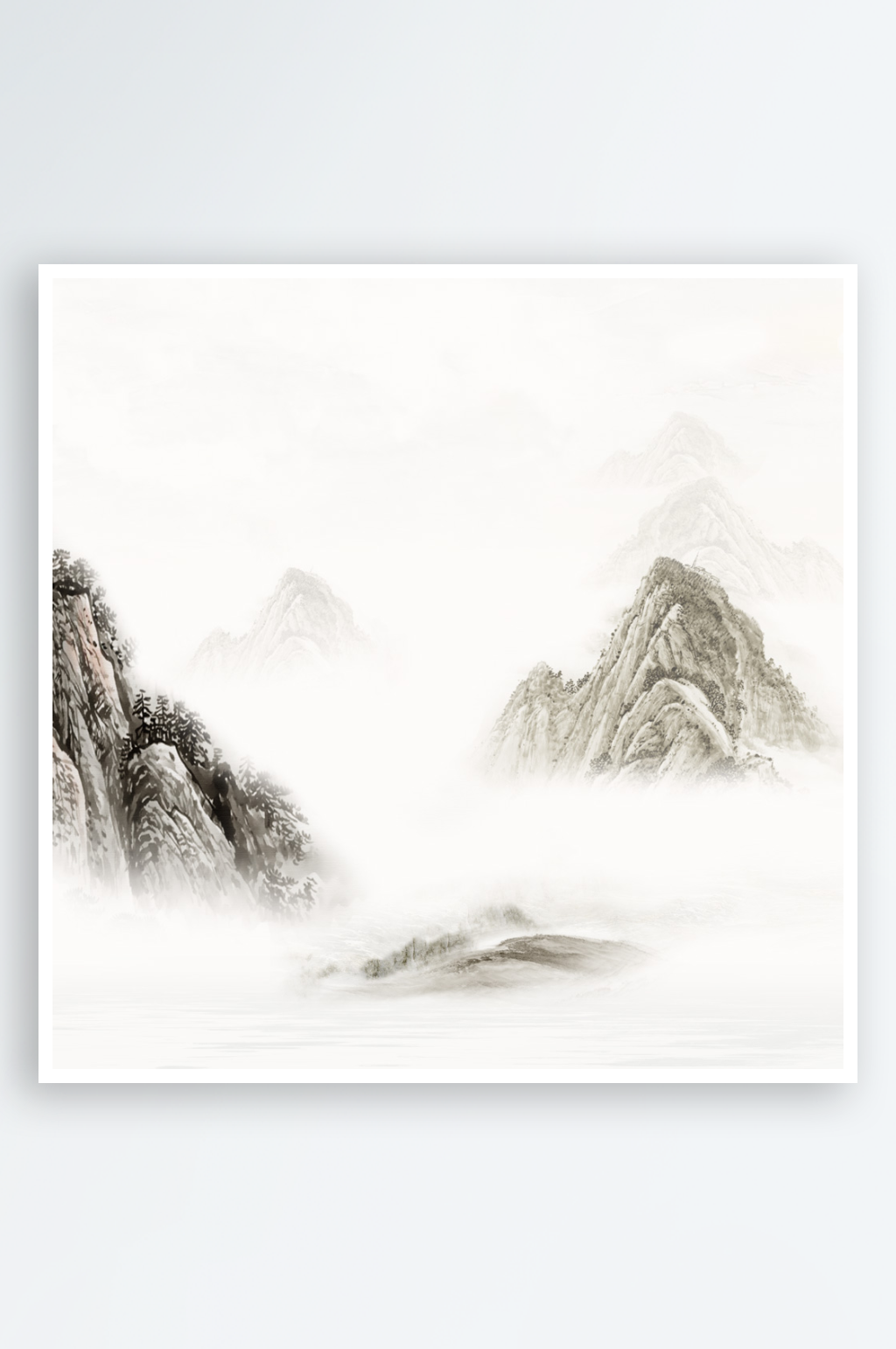 水墨山水畫背景圖素材