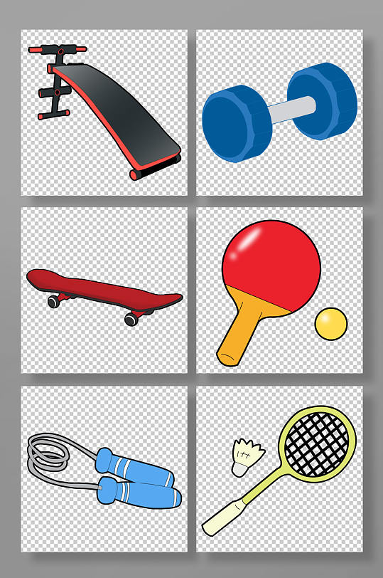 卡通运动器材服饰体操拳击帽滑板溜冰鞋哑铃立即下载立体运动器材球类