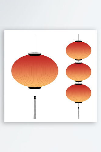 中式国风节日装饰元素红色灯笼