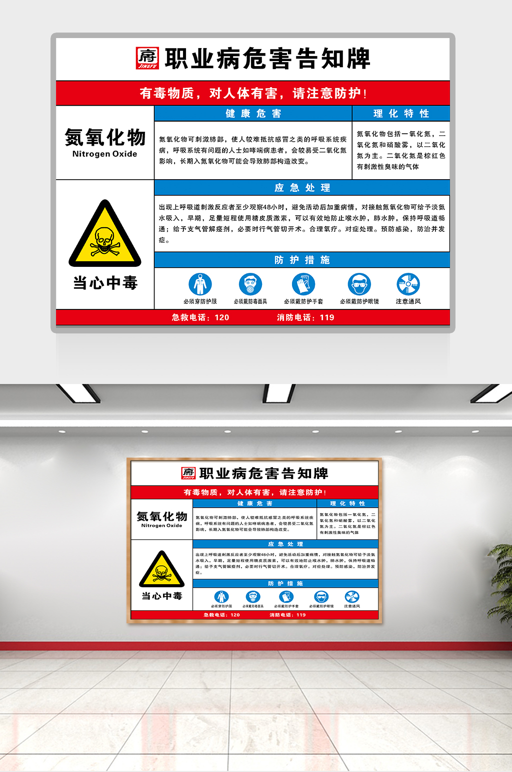 氮氧化物职业病危害告知牌