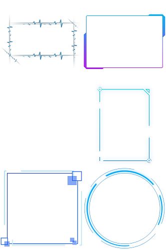 科技感线框线条免扣元素