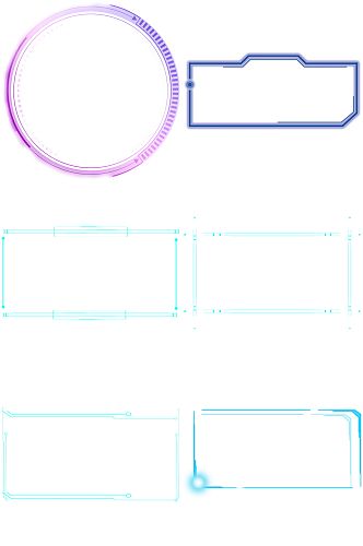 科技感线框线条对话框免扣图框方框圆框13