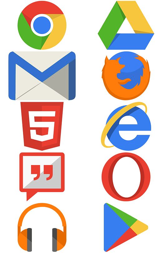 第96期扁平化风格浏览器png图标